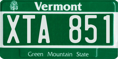 VT license plate XTA851