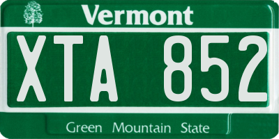 VT license plate XTA852