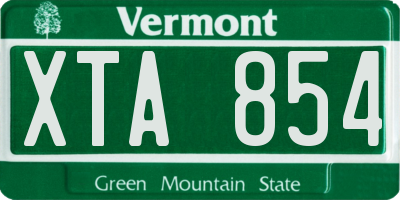 VT license plate XTA854