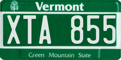 VT license plate XTA855