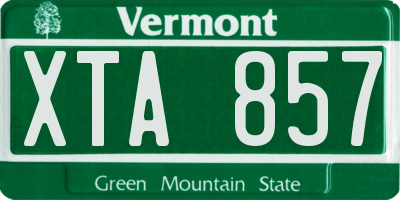 VT license plate XTA857