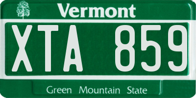VT license plate XTA859