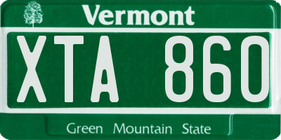 VT license plate XTA860