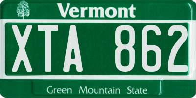 VT license plate XTA862