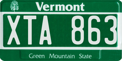 VT license plate XTA863