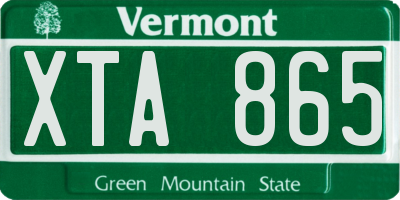 VT license plate XTA865
