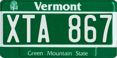 VT license plate XTA867