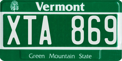 VT license plate XTA869