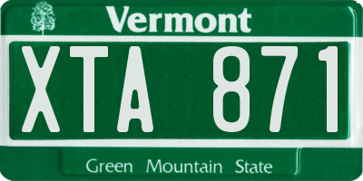 VT license plate XTA871
