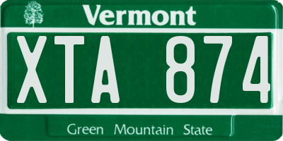 VT license plate XTA874
