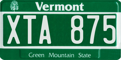 VT license plate XTA875