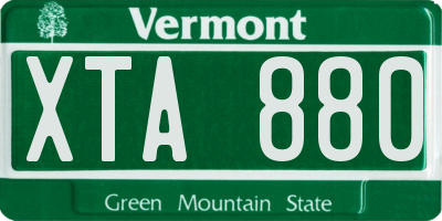 VT license plate XTA880