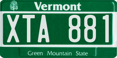 VT license plate XTA881