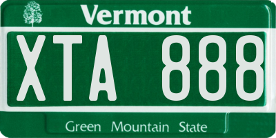 VT license plate XTA888