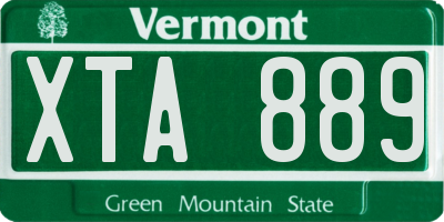 VT license plate XTA889