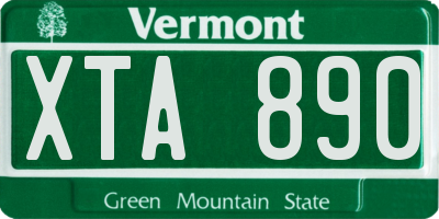 VT license plate XTA890