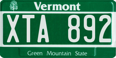VT license plate XTA892