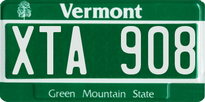 VT license plate XTA908