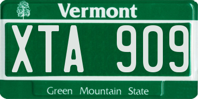 VT license plate XTA909
