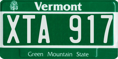 VT license plate XTA917