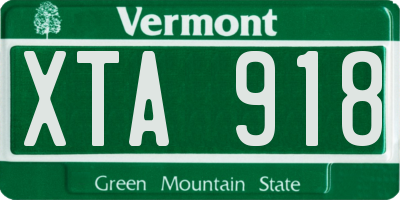 VT license plate XTA918