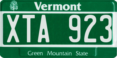 VT license plate XTA923