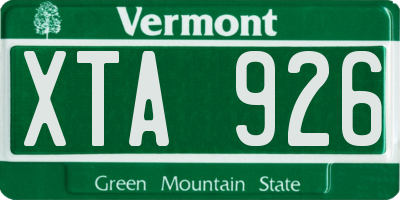 VT license plate XTA926
