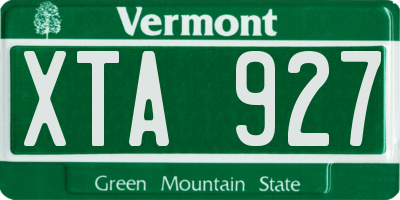 VT license plate XTA927