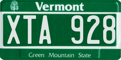 VT license plate XTA928