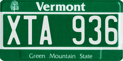VT license plate XTA936