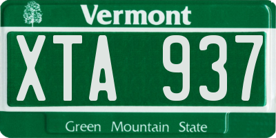 VT license plate XTA937