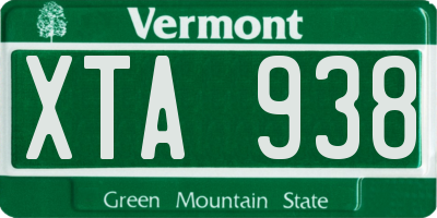 VT license plate XTA938
