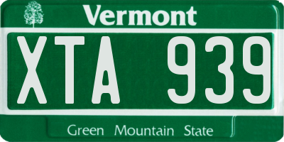 VT license plate XTA939