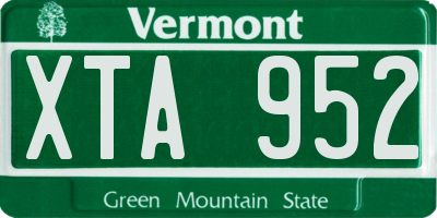 VT license plate XTA952