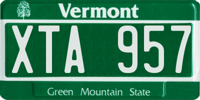 VT license plate XTA957