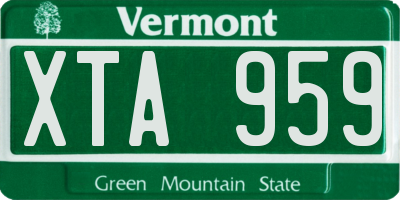 VT license plate XTA959