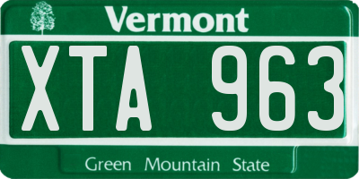 VT license plate XTA963