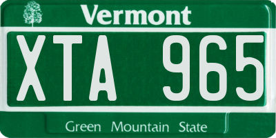 VT license plate XTA965