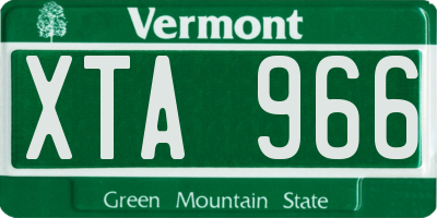 VT license plate XTA966
