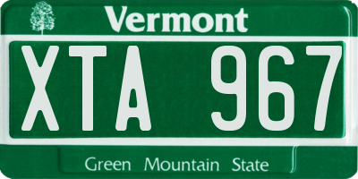 VT license plate XTA967