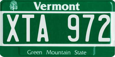 VT license plate XTA972