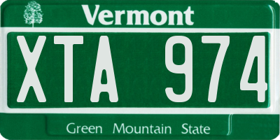 VT license plate XTA974