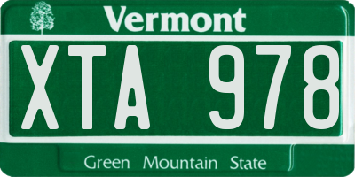 VT license plate XTA978