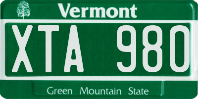 VT license plate XTA980