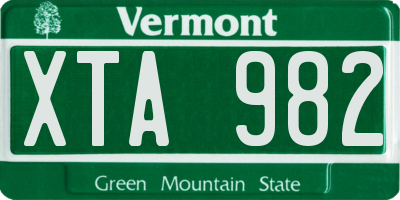 VT license plate XTA982