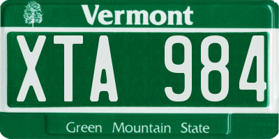 VT license plate XTA984