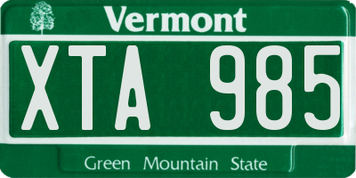 VT license plate XTA985
