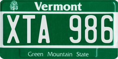 VT license plate XTA986