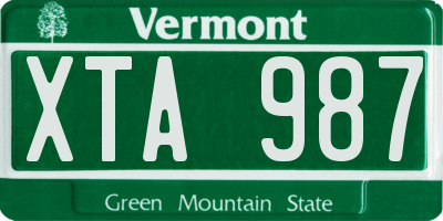 VT license plate XTA987