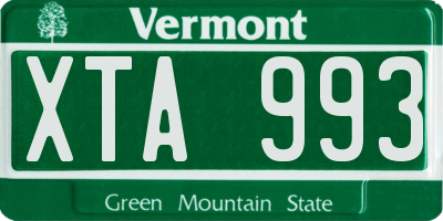 VT license plate XTA993
